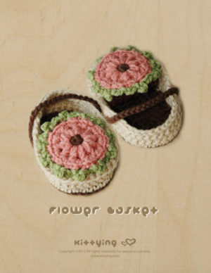 Flower Basket Booties by Kittying Crochet Pattern