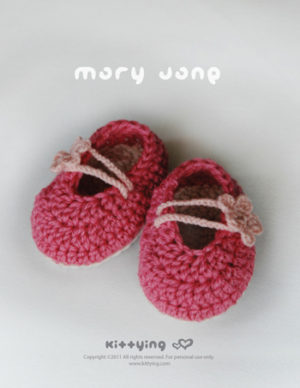 Pink Baby Mary Jane Crochet Pattern by Kittying Crochet Patterns