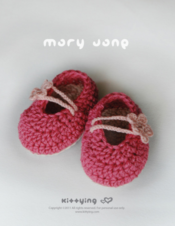 crochet mary jane shoes