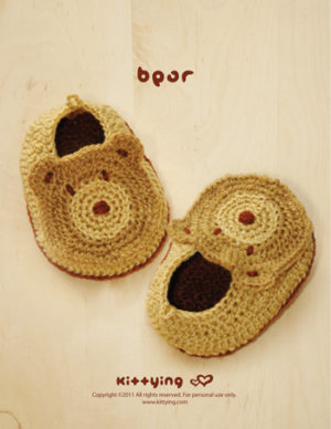 Bear Baby Booties Crochet Pattern by Kittying Crochet Pattern