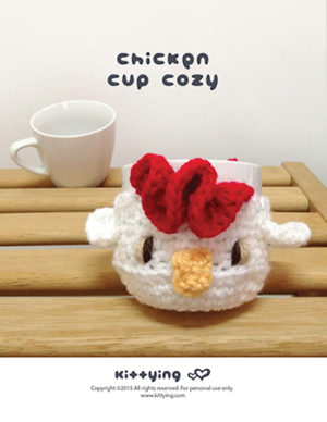 Chicken Fruit and Cup Cozy Crochet PATTERN by kittying.com