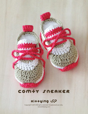 Comfy Baby Sneakers Crochet Pattern by Crochet Pattern Kittying from Kittying.com