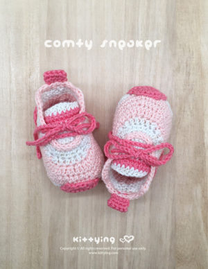 Comfy Preemie Sneakers Crochet Pattern by KittyingCrochetPattern from Kittying.com
