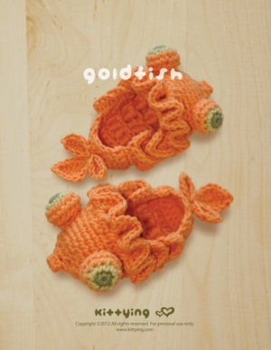 Goldfish Baby Booties Crochet PATTERN by Crochet Pattern Kittying from Kittying.com