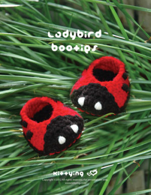 Ladybird / Beetles Booties Crochet PATTERN by Crochet Pattern Kittying from Kittying.com / Mulu.us