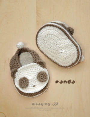 Panda Baby Booties by Kittying Crochet Pattern from kittying.com / mulu.us