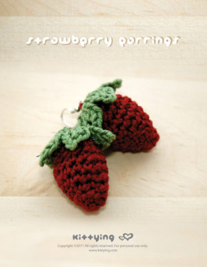 Crochet Strawberry Earrings PATTERN, SYMBOL DIAGRAM