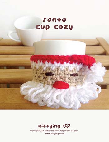 Santa Mug Cosy, Crochet Cup Cover, Christmas Mug, New Year Gift, Mug  Sleeve, Red Mug Warmer, Mug Cozy 
