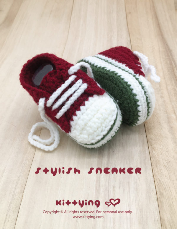 Stylish Toddler Sneakers Crochet Pattern by KittyingCrochetPattern from Kittying.com