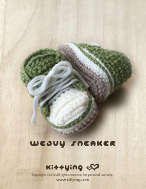 Baby Weavy Sneakers Crochet Pattern by KittyingCrochetPattern from Kittying.com