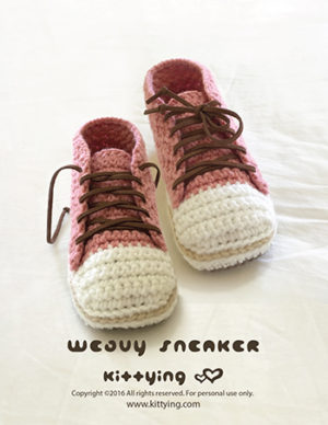 Weavy Women Sneakers Crochet Pattern by KittyingCrochetPattern from Kittying.com