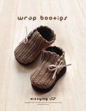 Wrap Baby Booties Crochet Pattern by Crochet Pattern Kittying from Kittying.com
