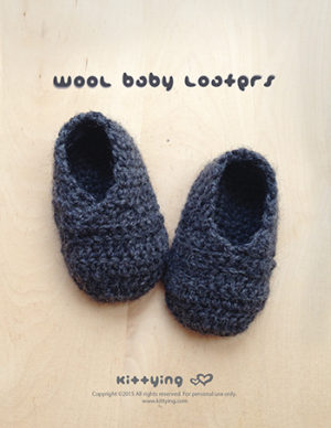 Wool Baby Loafers Crochet Pattern by Kittying Crochet Pattern