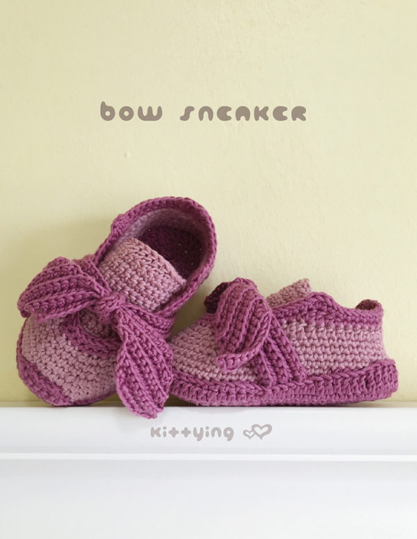 Bow Sneakers Baby Crochet Pattern by Kittying Crochet Patterns
