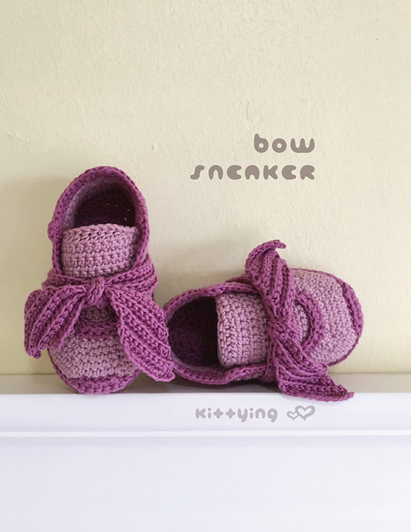 Bow Sneakers Baby Crochet Pattern by Kittying Crochet Patterns
