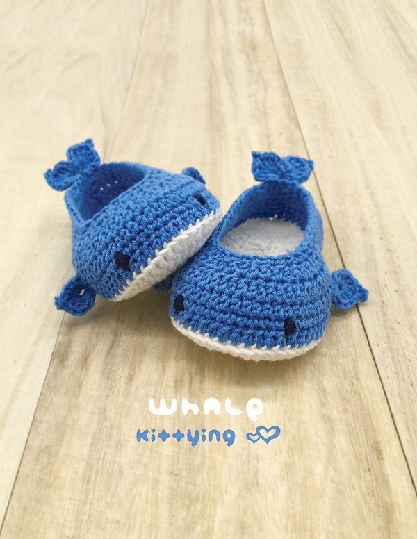 Whale Baby Booties Crochet Pattern 