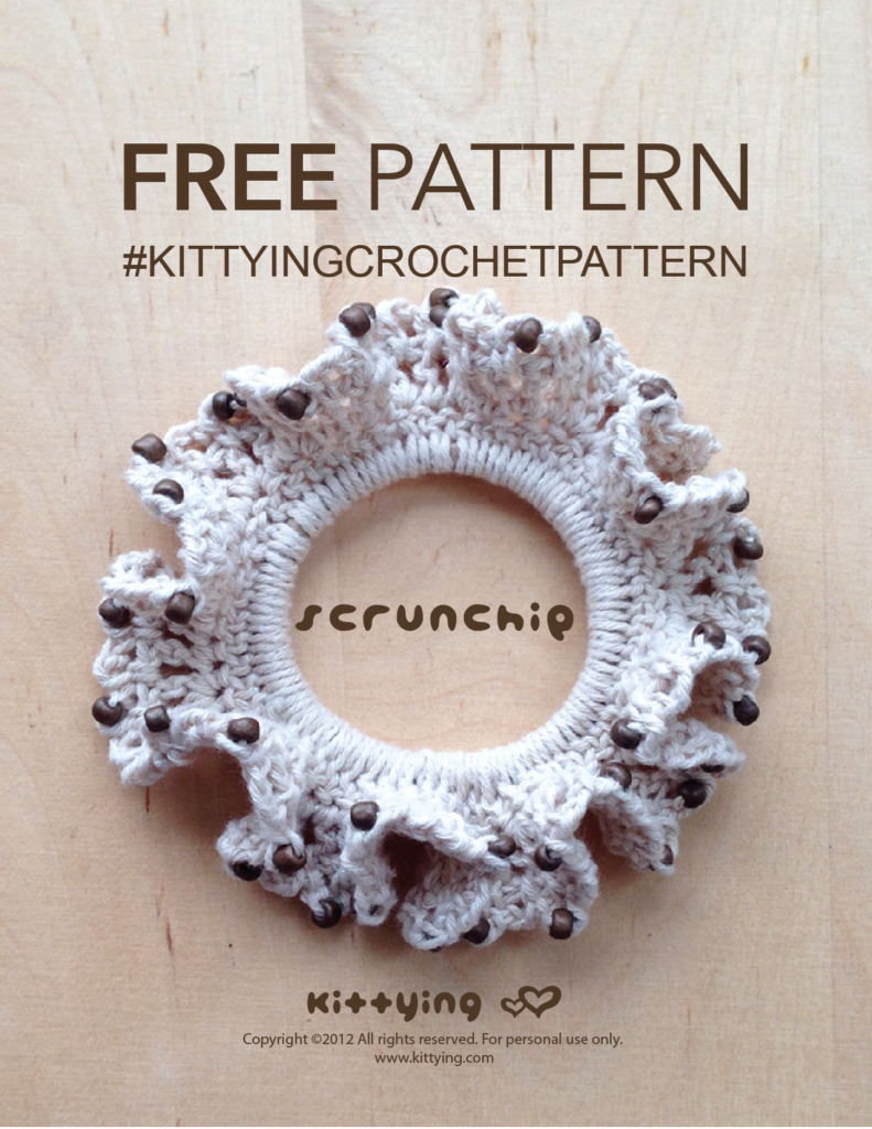 Scrunchies Hair Tie Free Crochet Pattern · Kittying Crochet Pattern